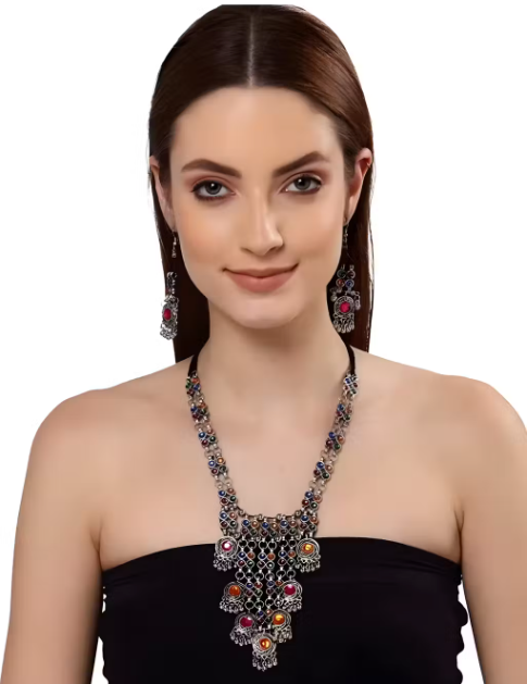Multicolored Necklace with Earrings