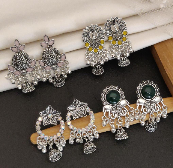 Trendy Rajisthani Stud Earrings Set of 4