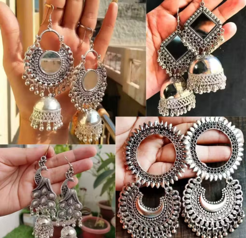 Traditional Pendant Earrings Set of 4
