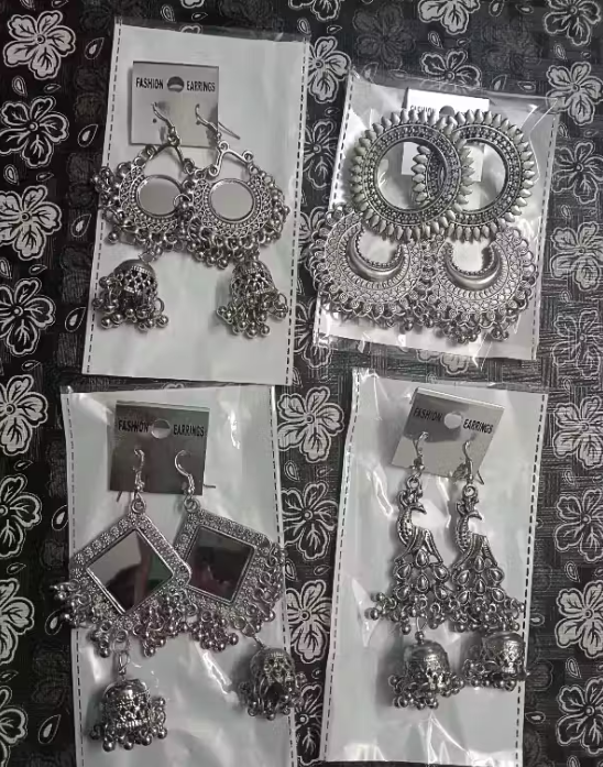 Traditional Pendant Earrings Set of 4