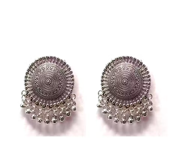 Bead Dangles Oxidized Earrings