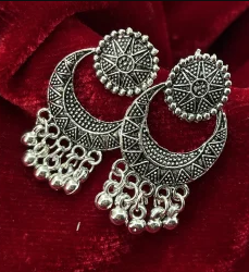 Oxidised Silver Statement Earrings Set of 9