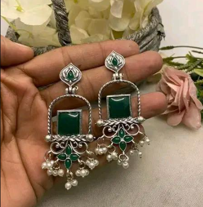 Colored Oxidised Earrings Set of 4