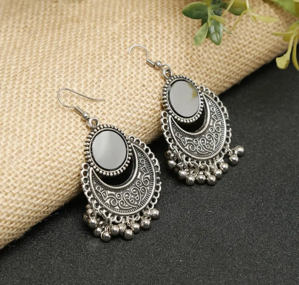 Mirror & Hoop Earrings Set of 4