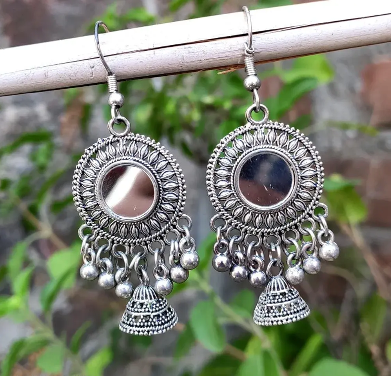 Jhumka & Mirror Earrings Set of 4
