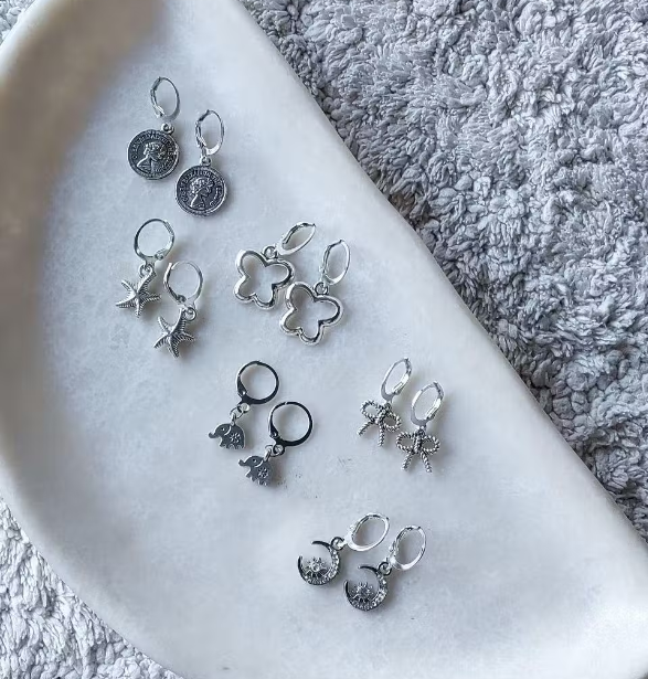 Combo of 6 Pair Stylish Hoop Earrings