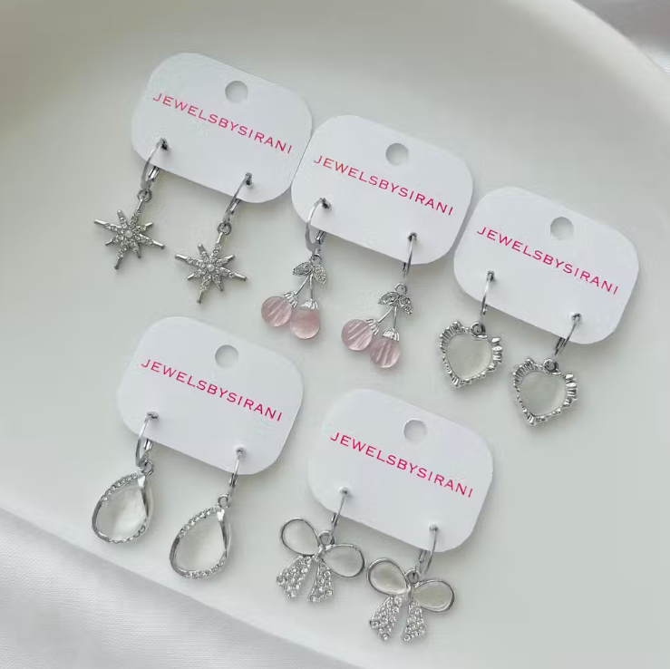 Pack of 5 Stylish Charm Hoop Earrings