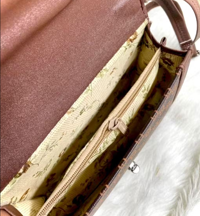 Brown Checkered Sling HandBag