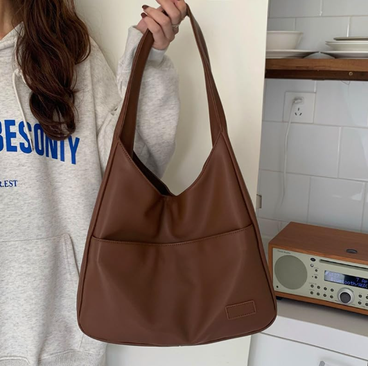 Classic Leather Tote Shoulder Bag