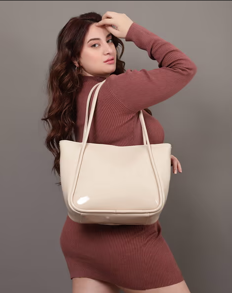 Carrylux Glossy PU Tote Handbag