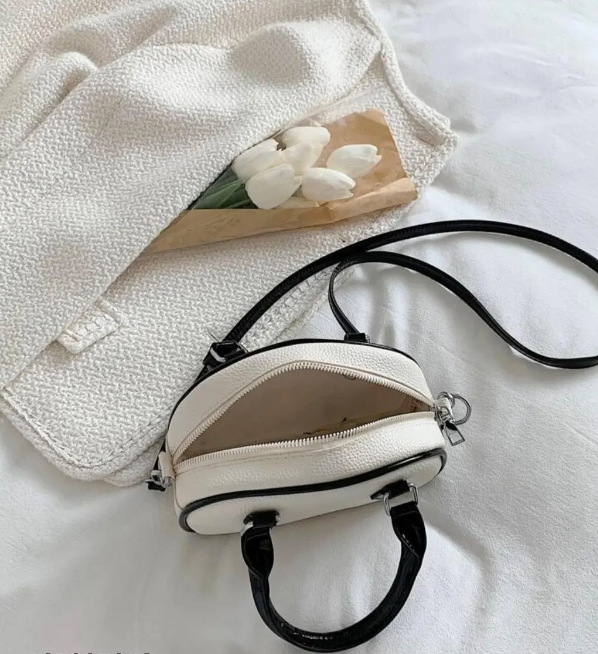 White Black Handle Mini Handbag