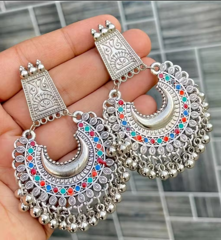 Oxidised Statement Earrings Combo Set of 4