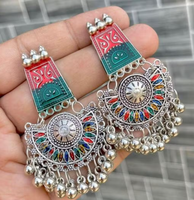Oxidised Statement Earrings Combo Set of 4
