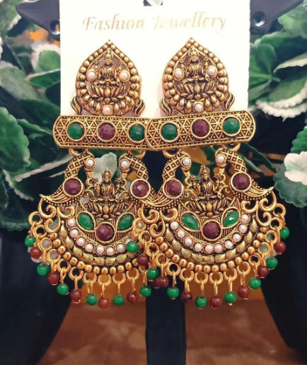 Heavy Indian Chandbali Earrings