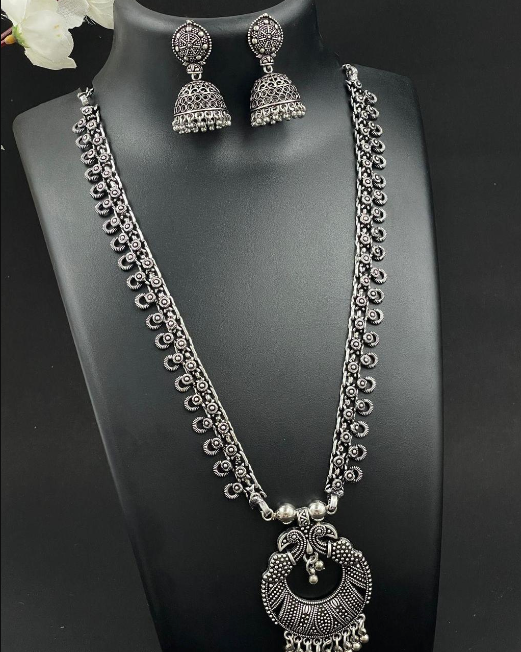 Oxidized Necklace Earrings Set