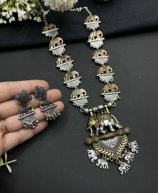 Elephant Necklace with Earrings