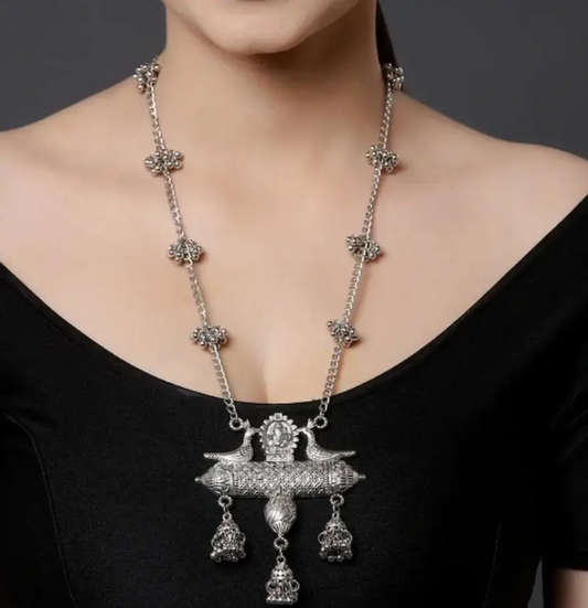 Long Pendant Necklace with Tassels