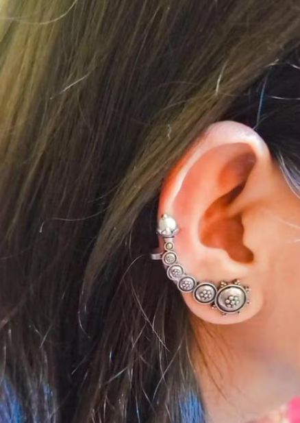 Oxidised Silver Ear Cuff Earrings