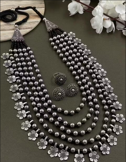 Multi-Layer Necklace Set with Earrings
