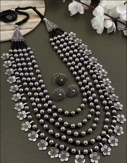Multi-Layer Necklace Set with Earrings