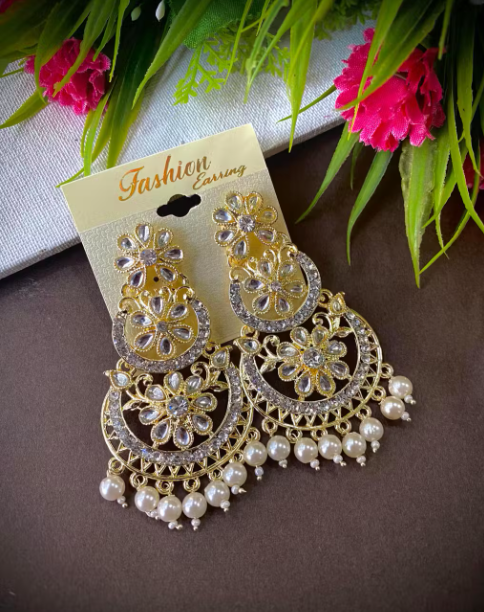 Floral Pearl Drop Earrings