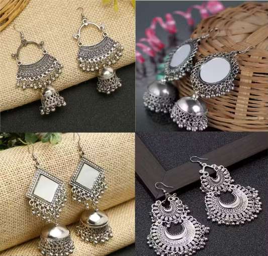 Antique Chandbali Earrings Set of 4