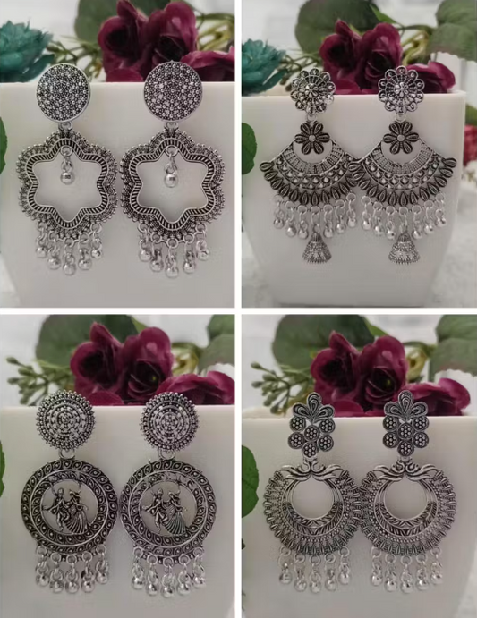 Afghani Statement Earrings Set of 4