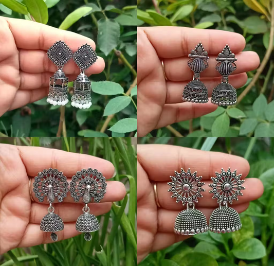 Antique Jhumka Earrings Set of 4