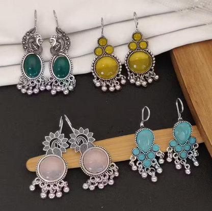 Earrings with Multi-Colored Set of 4