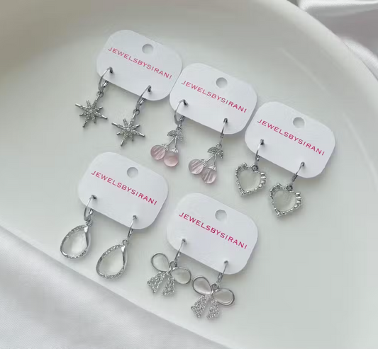 Pack of 5 Stylish Charm Hoop Earrings