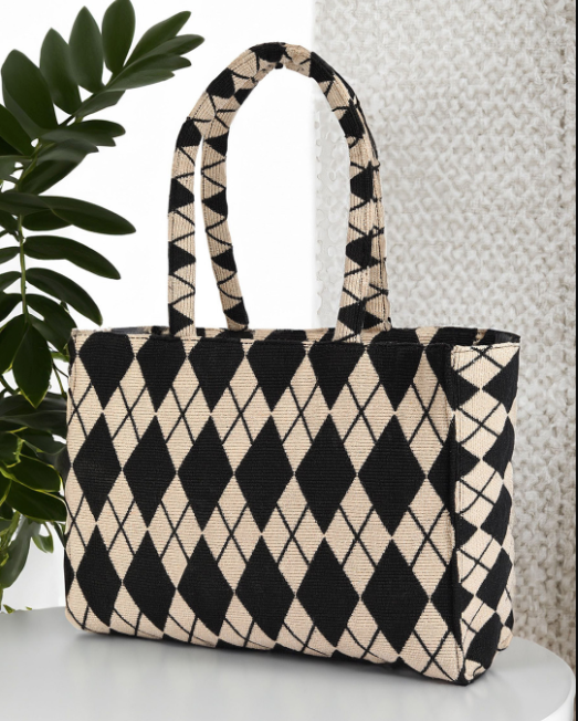 Large Jute Tote Handbag for Women