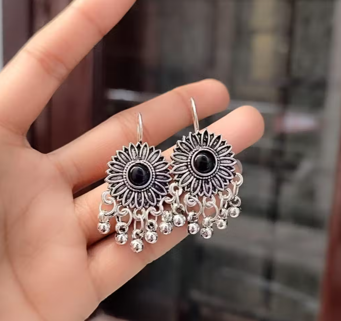 Sunflower Chandbali Earrings