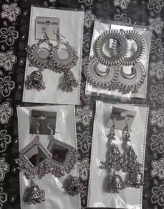 Traditional Pendant Earrings Set of 4