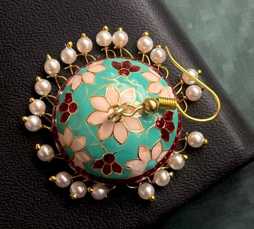 Hand-Painted Meenakari Jhumka