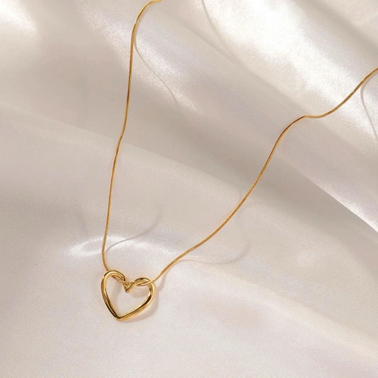 Gold Heart Pendant Necklace