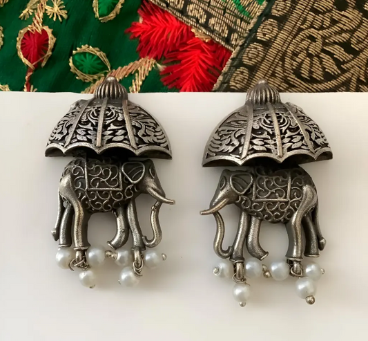Elephant Umbrella Stud Earrings