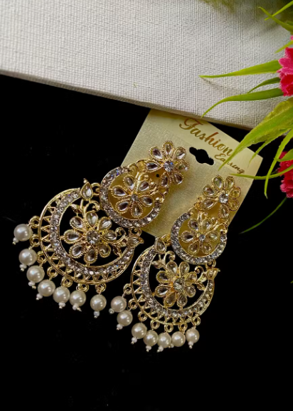 Floral Pearl Drop Earrings