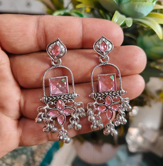 Colored Oxidised Earrings Set of 4