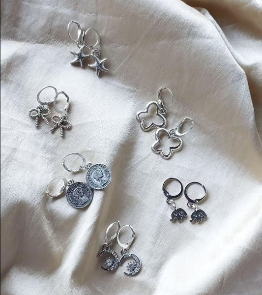 Combo of 6 Pair Stylish Hoop Earrings