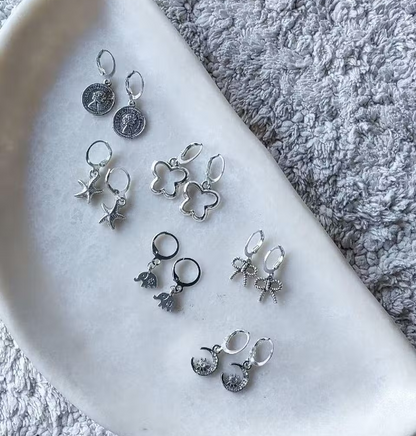 Combo of 6 Pair Stylish Hoop Earrings