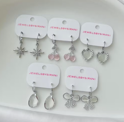 Pack of 5 Stylish Charm Hoop Earrings