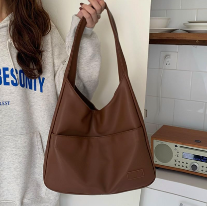Classic Leather Tote Shoulder Bag