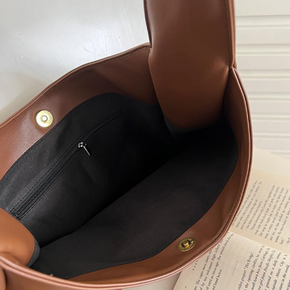 Classic Leather Tote Shoulder Bag