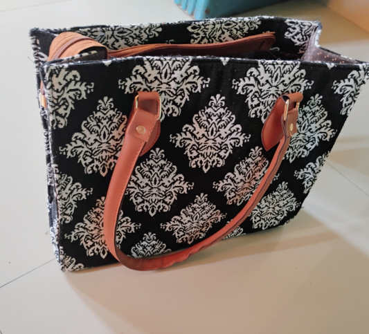 Large Kalamkari Canvas Tote Handbag
