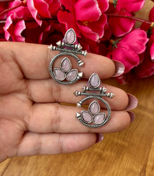 Oxidised Earrings Combo 4 Colored Studs