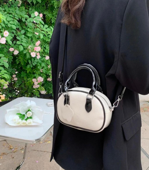 White Black Handle Mini Handbag