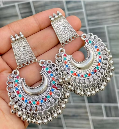 Oxidised Statement Earrings Combo Set of 4