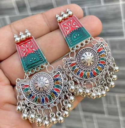 Oxidised Statement Earrings Combo Set of 4